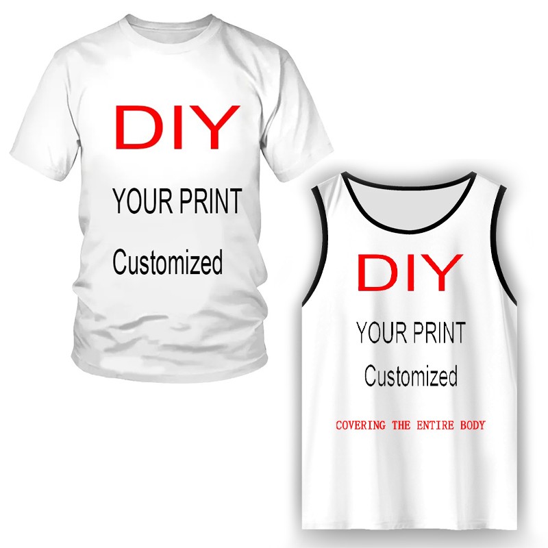 3D Printing Examples - เสื้อยืดพิมพ์ลาย3D สำหรับเด็กผู้ใหญ่แบบ DIY งานปาร์ตี้/ออกแบบได้เองเสื้อแขนกุดใส่เล่นกีฬา