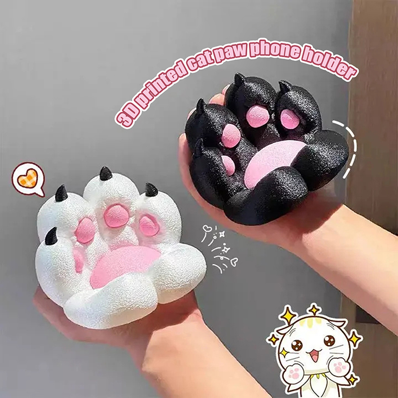 3D Printing Examples - ที่วางโทรศัพท์มือถือรูปอุ้งเท้าแมว 1 ชิ้น ของตกแต่งน่ารักสไตล์การ์ตูน งานพิมพ์ 3