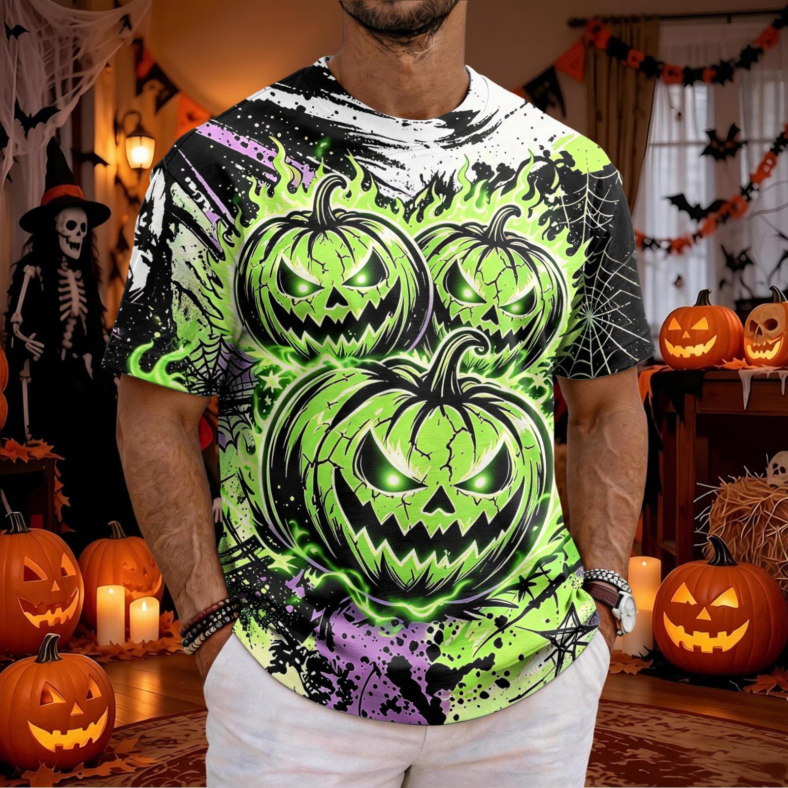 เสื้อยืดผู้ชายลายหน้าฟักทองฮาโ - 3D Printing Web บทวิจารณ์และราคา