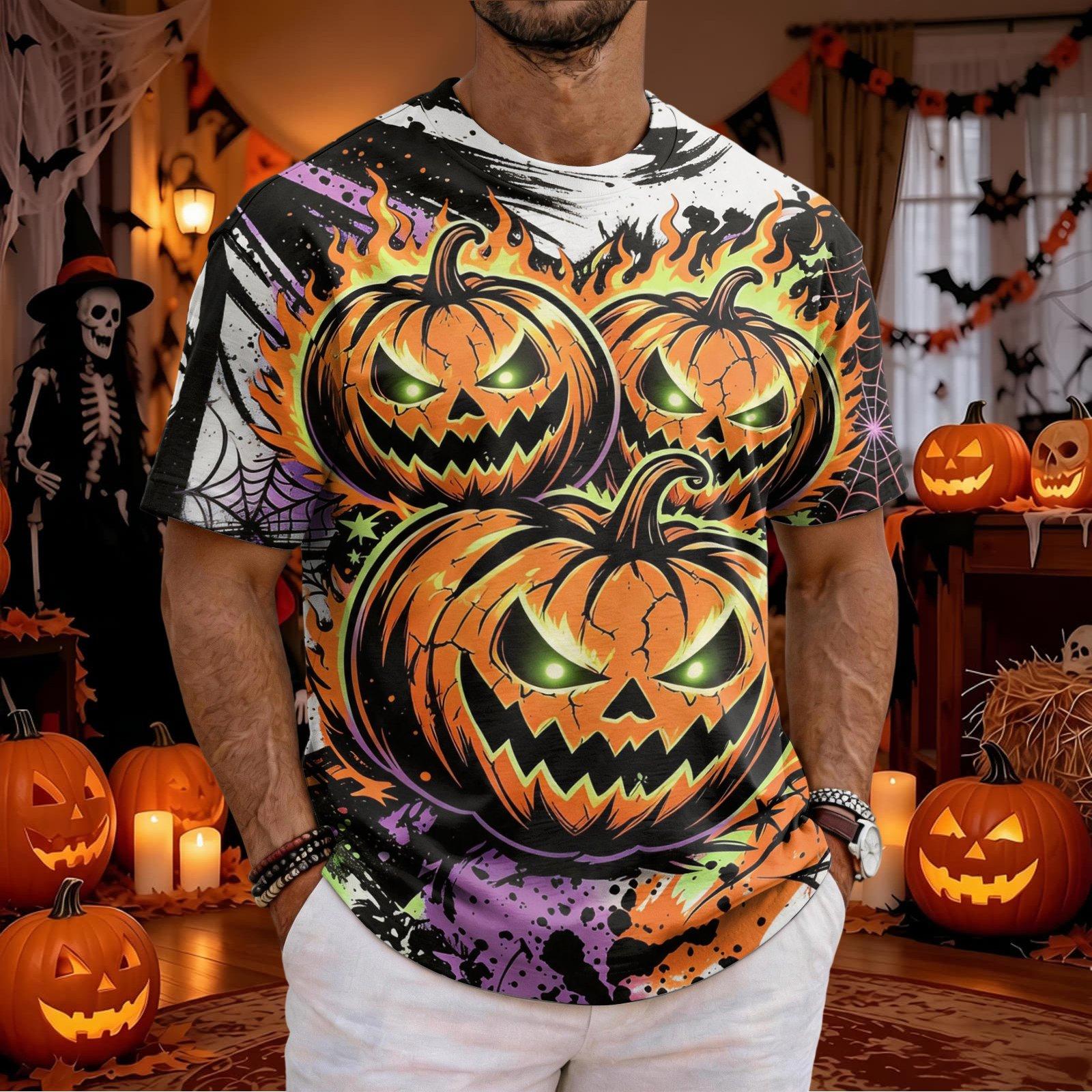 เสื้อยืดผู้ชายลายหน้าฟักทองฮาโ - 3D Printing Web บทวิจารณ์และราคา