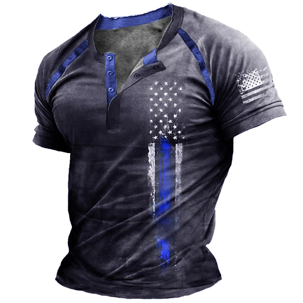 เสื้อเชิ้ตเฮนรี่พิมพ์ลายธงชาติ - 3D Printing Service บทวิจารณ์และราคา