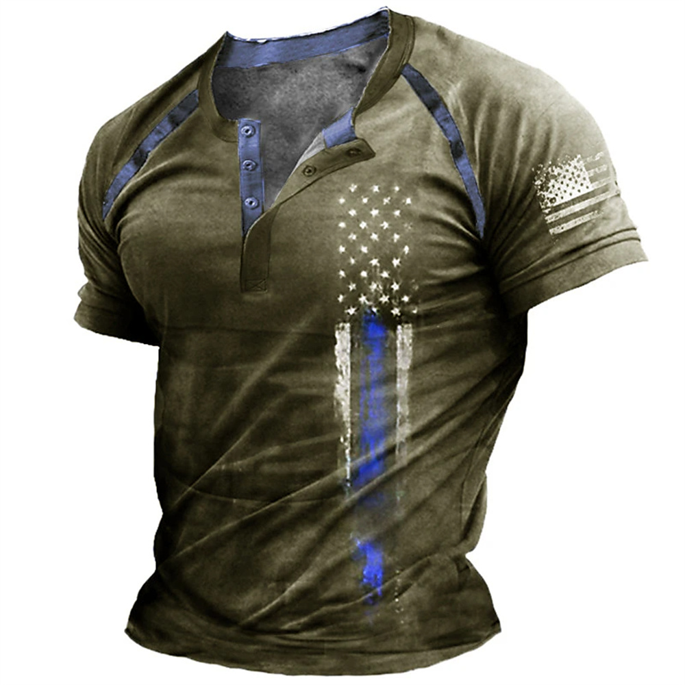 เสื้อเชิ้ตเฮนรี่พิมพ์ลายธงชาติ - 3D Printing Service บทวิจารณ์และราคา