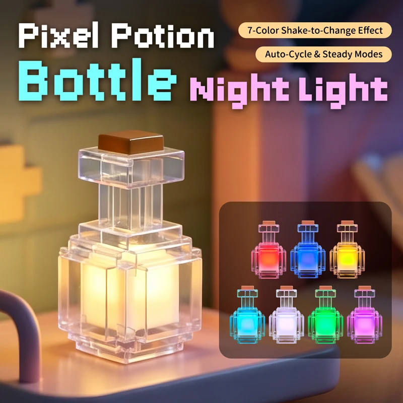 โคมไฟกลางคืนขนาดเล็ก 7 สี ขวดย - 3D Printing Lamp บทวิจารณ์และราคา