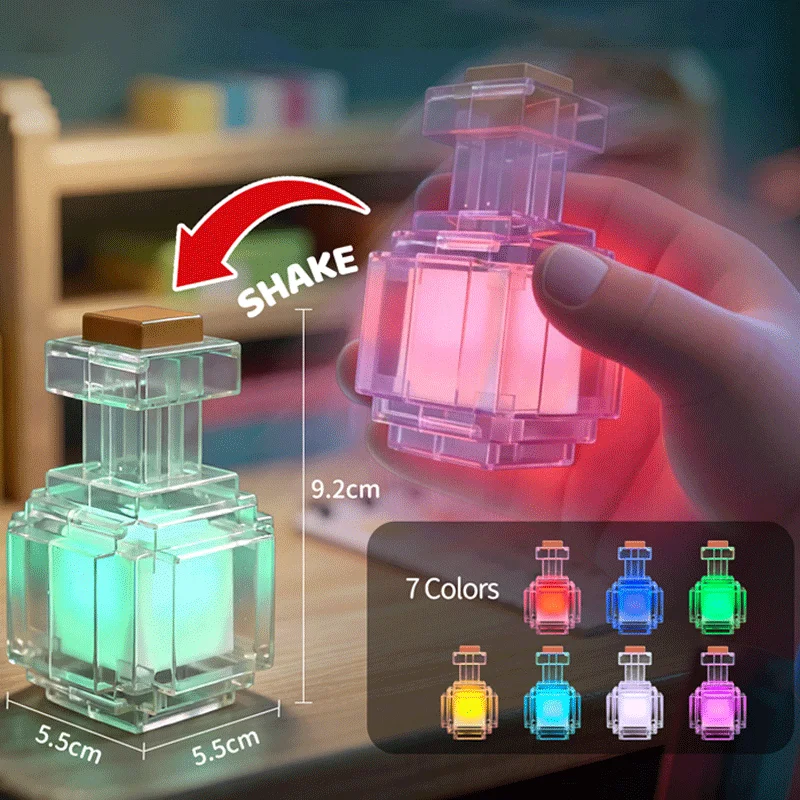 โคมไฟกลางคืนขนาดเล็ก 7 สี ขวดย - 3D Printing Lamp บทวิจารณ์และราคา